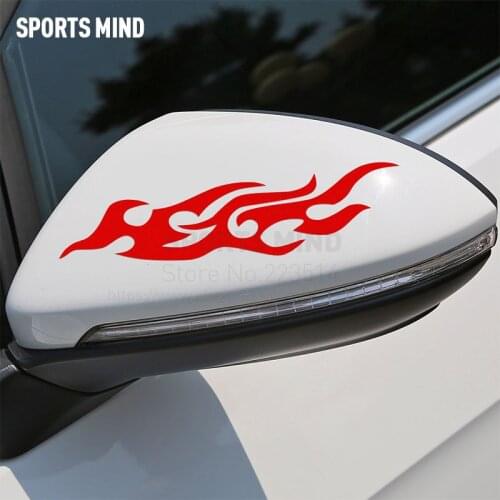 3 Pairs SPORTS MIND FIRE Rearview Mirror vinyl stickers Decal For PEUGEOT NISSAN OPEL SEAT HONDA TOYOTA ford focus accessories