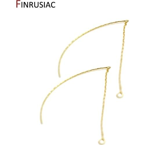 Creative Earring Making Supplies 14K Gold Plated Long Earwire Earrings Hooks DIY Earring Findings Accessories
