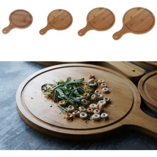 Bamboo Baking Pizza Board Round Baking Tray With Handle Western Restaurant Tray Bamboo Cake Pizza Baking Tool Kitchen Accessorie
