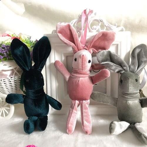 20cm Velvet Wishing Rabbit Long-legged Rabbit Doll Bouquet Rabbit Doll Accessories Plush Toy Bag Pendant Stuffed Animals