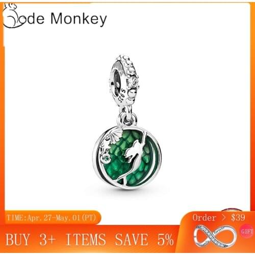 CodeMonkey Hot Sale 100% Real 925 Sterling Silver Mermaid Beads Charms Fit Original Design Bracelet&Bangle DIY Jewelry CMC006