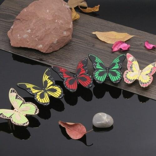 Color Fluorescent Zinc Alloy Butterfly Retro Antique Art Handle Chinese Style Rural European Style Pastoral Cabinet Door Handle