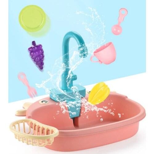 Children electric automatic washing vegetables kitchen toy girl cycle simulation baby play house dishwasher J03