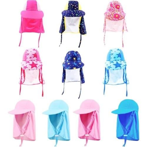 Kids Neck Flap Hat, UPF 50+ Sun Protection Cap for Outdoor Sport & Swimming