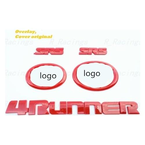 For 2014-2020 4@UNNER Gloss red EMBLEM OVERLAY KIT OEM SR5