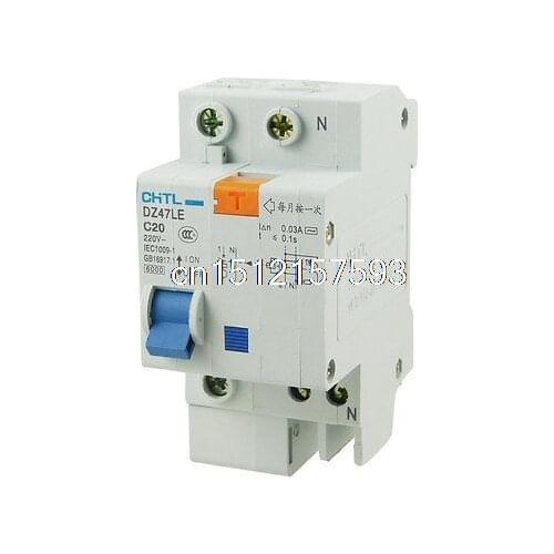 DZ47LE 1 Pole Miniature ELCB Earth Leakage Circuit Breaker AC 220V 20A
