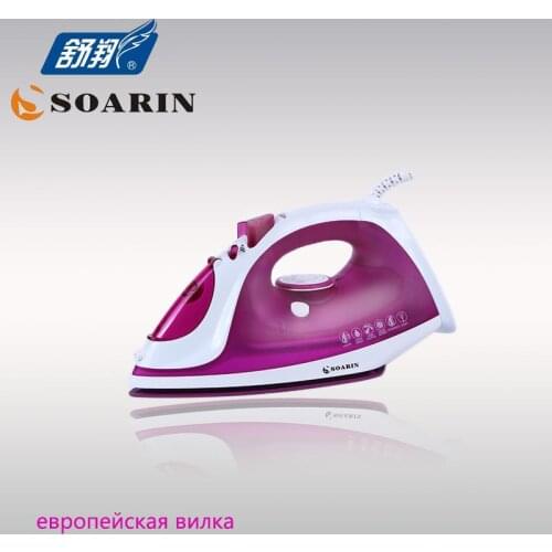 SOARIN Electric Steam Iron Ceramic Clothes Iron Adjustable Soldering Iron Steamer Mechanical Timer Control Irons Steam Ferro