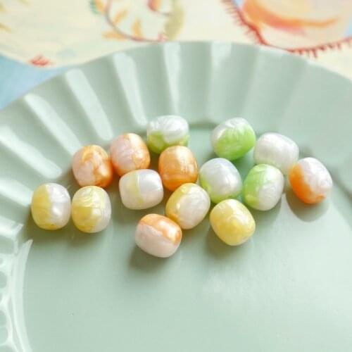 Bubble gum texture round drum mixed color beads DIY handmade jewelry accessories hairpin material
