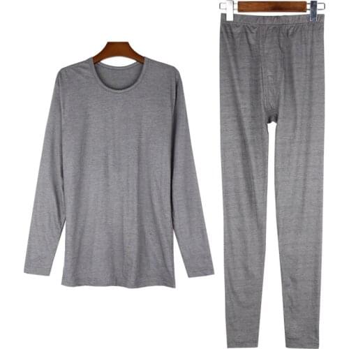 Male T-shirt cotton sweater 2017 comfortable warm underwear men fall new thermal long johns jacket trousers male bottoms