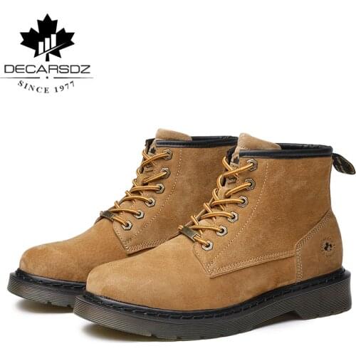 DECARSDZ 2021 Men Boots Casual boots For Men 100% Genuine leather Fashion Mens Boots