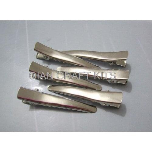 Set of 100PCS silver tone sturdy strong hair clips 46x7mm Silver tip head metal hair alligator clip lead and nickle free