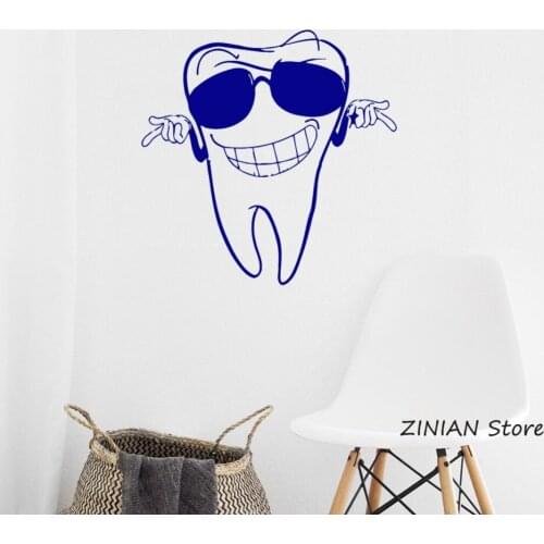 Wall Decals For Dental Clinic Smiling Tooth Decal Vinyl Sticker Home Decor Baby Nursery Bedroom Window Stickers Bathroom Z040