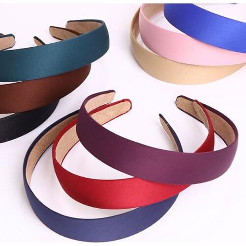 1 PCS Solid Plastic Hair Hoop Retro Lady Fashion Hair Bands For Women 3cm Wide Covered Headbands For Girls DIY Hair Accessories