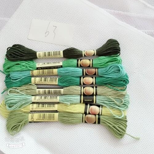 Oneroom ,DMC893-926 Multi-color 10Pcs/lot two labels Thread Cross Stitch Cotton Sewing Skeins Embroidery Thread Floss Kits 8