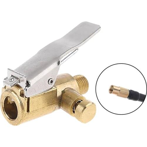 Wholesale 1Pc 8mm Car Truck Brass Air Pump Chuck Tyre Inflator Valve Pump Clip Valve Clamp Connector Adapter Car Accessories