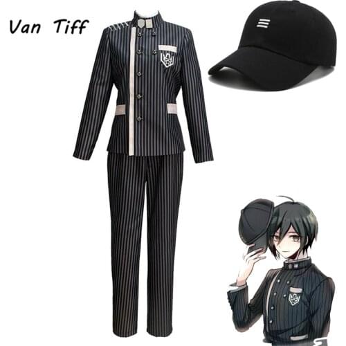 Danganronpa V3 Saihara Shuichi Cosplay Costume Shirt Coat Jackets Wigs Super Detective Full Uniform Outfit Men Women Halloween