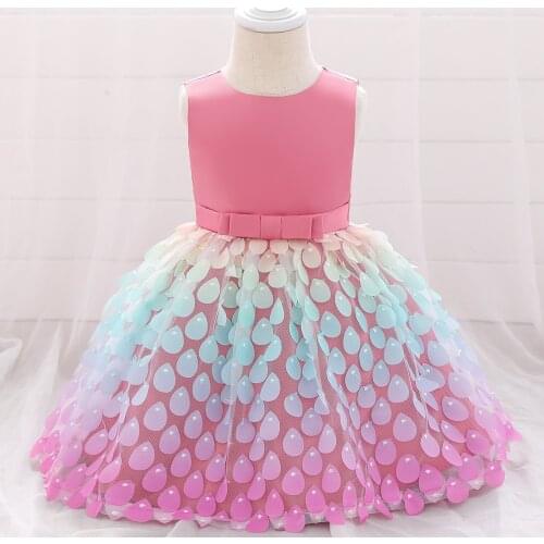 PLBBFZ New Summer Infant 1st Birthday Sequins Dress For Baby Girl Clothes Sequin Dress Princess Dresses Party Clothing Infant