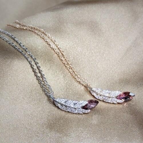 BOTU 2021 Simplicity Jewelry Feather Necklace Leaf Necklace Leaves Womens Silver Pendant Necklace for Women Accessories