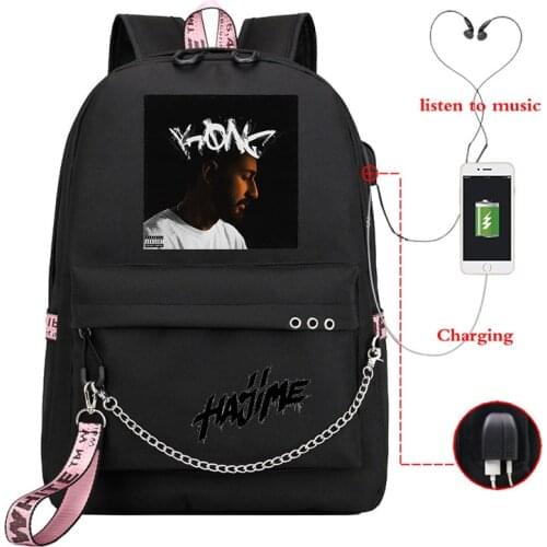 Funny Graphic Print Hajime MiyaGi Andy Panda Collage USB Charge Backpack Children School Bags 2021 Women Bag Travel Laptop Bag