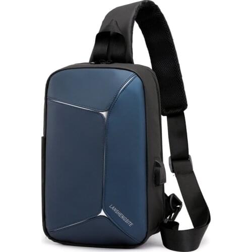 HOT Crossbody Bag Reflective Shoulder bag USB charging Messenger Bags Male Waterproof travel bag Short Trip fashion Chest Bag