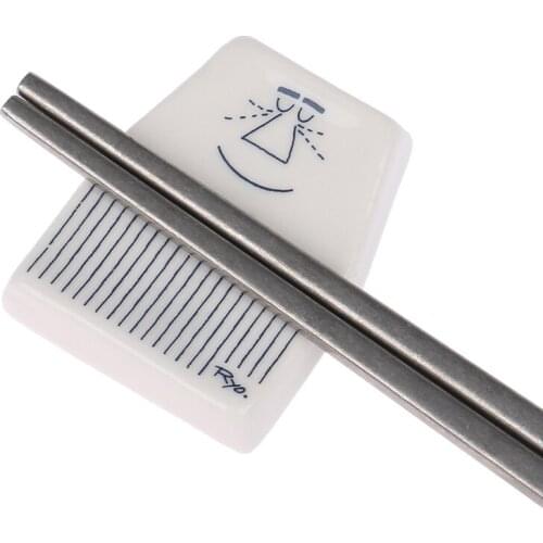 Japanese Style Ceramic Chopsticks Holder Stand Cute Chopstick Rack Kitchen Art Craft Tableware