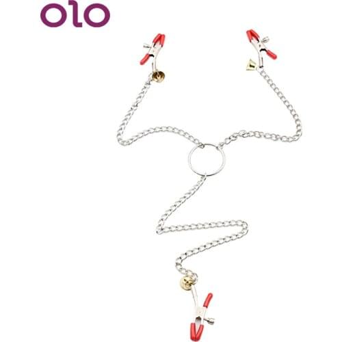 OLO Nipple Clamps Metal Chain Papilla Sex Toys for Couple Erotic Toys Adult Games Nipple Stimulator SM Bondage Stainless Steel