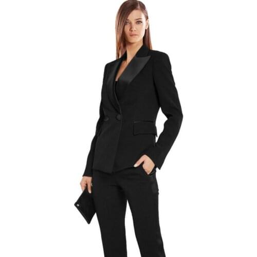 Women Pant Suits Black Autumn Bussiness Formal Elegant Set Blazers Pants Office Uniform Suits Ladies Pants Suits Trouser Suits