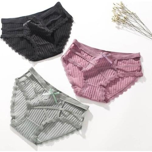 Woman underwear Cross-strap sexy panties Seamless hollow out briefs Cotton crotch low waist underwear