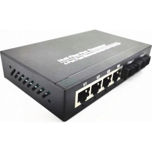2 4 Port 10 100 1000 SC Ethernet Dual Fiber Optic Media Converter Price, 100M 1000M to RJ45 Converters