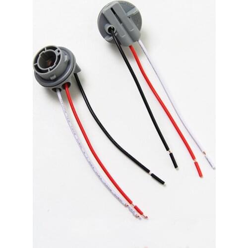 2pcs 1157 Socket Car Tail Stop Brake Light Base 1157 BAY15D Lamp Holder Bulbs Adapter Base Socket Connector 1157 LED Bulbs Cable