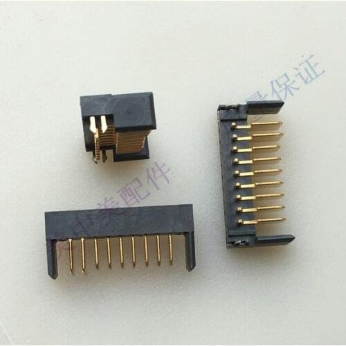 2PCS) Battery connector charging interface socket 9pin spacing 2.0mm Gold Pin straight into gold finger