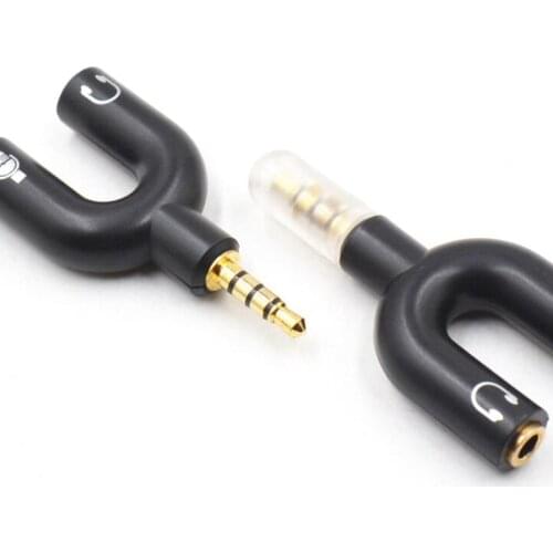 3.5mm Stereo Splitter For Smartphone MP3 MP4 Player Y Shape Audio Male to Earphone Headset + Microphone Adapter