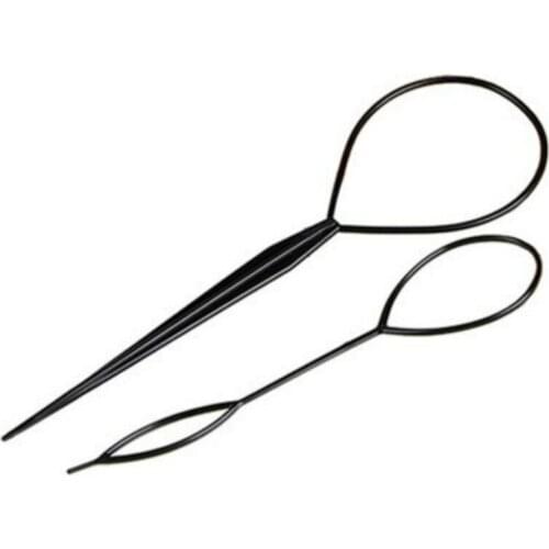 50pair Black Ponytail Creator Plastic Loop Styling Tools Black Topsy Pony Topsy Tail Clip Hair Braid Maker Styling Tool Fashion