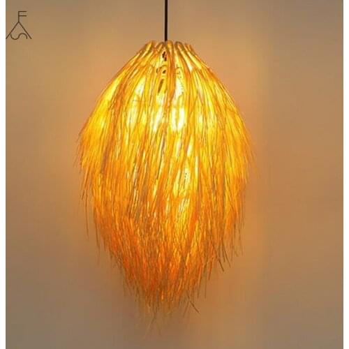 Japanese Pastoral Style Handmade Rattan Art Chandelier Restaurant Bar Cafe Chandelier Retro Led Chandelier Decorative Lighting