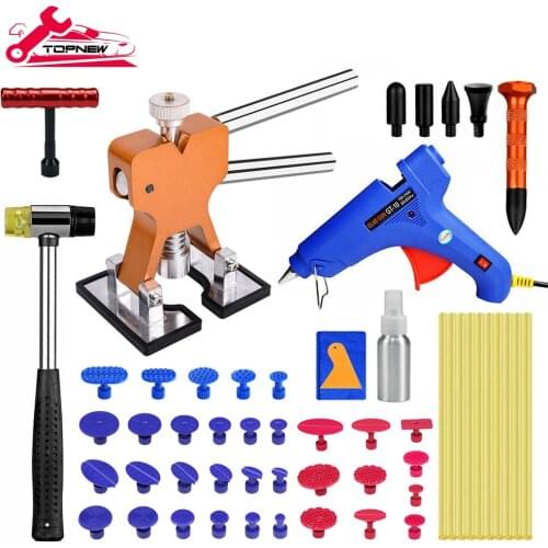 Auto Dent Puller Kit Golden Dent Remover Tools Paintless Dent Repair Kit Dent Lifter for Car Large & Small Ding Hail