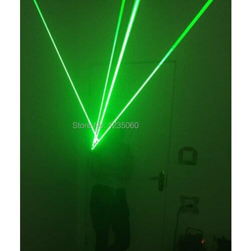Free Shipping creative green laser semi finger glove LED stage prop birthday party team performance night light glove club DJ