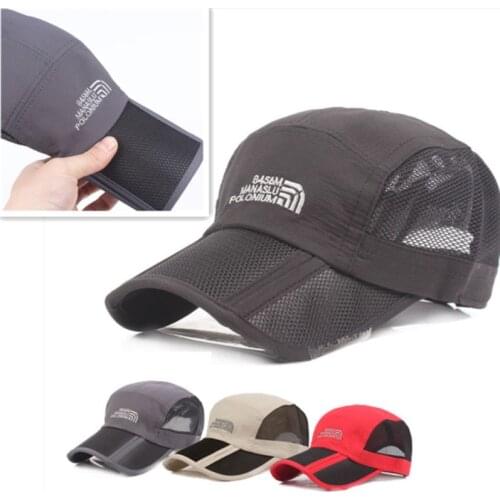 Folding Mesh Baseball Cap Waterproof Quick-dry Foldable Sun Hat Unisex Men Women Outdoor Hiking Sunshade Snapback breathable Cap