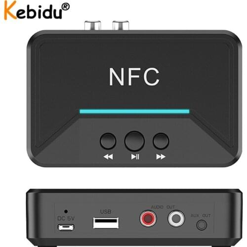 BT200 5.0 Bluetooth Receiver Smart NFC A2DP RCA AUX 3.5MM Jack Wireless Adapter Suppotr USB Play For CAR Home Speaker Headphone