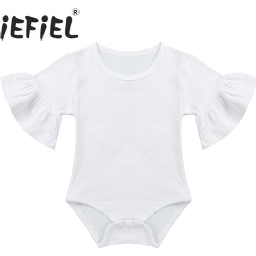 2021 Newborn Infant Kids Baby Girls Boys Summer Causal Bodysuits Ruffles Flare Long Sleeve Solid Jumpsuits Outfit 0-24M