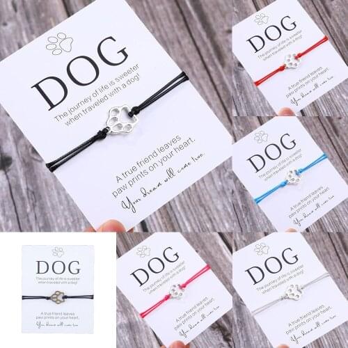 Friendship Bracelet Gift for Him Paw Print Bracelet Dog Lover Gift Dog Lover Jewelry Bracelet Gift for Pet Dog Parent