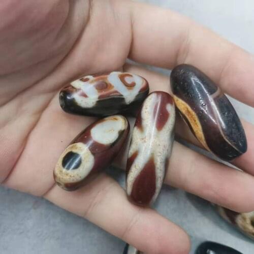 4pcs/lot natural agate dzi beads with various totem patterns precious strange Collectible level jewelry wholesale accessories