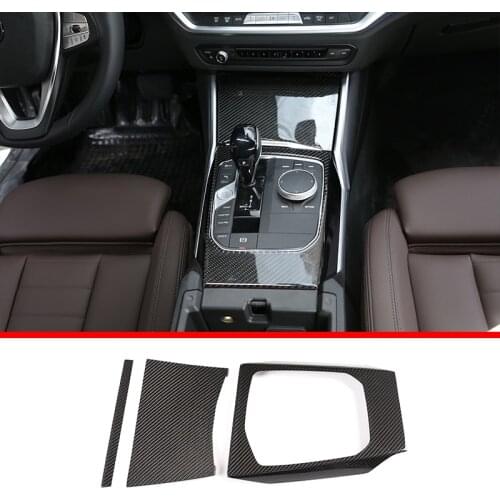 For BMW 3 Series G20 2020 Car Interior Real Carbon Fiber Dashboard Decoration Panel Cover Trim Accessories Left Hand Driving