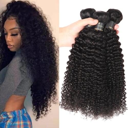 Indian Kinky Curly Hair Bundles 10-28 Free Shipping Buy 3 or 4 Bundes Human Hair Weaves Bundle Natural Color