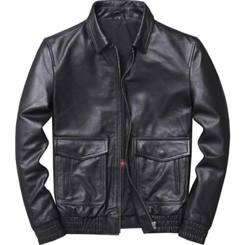 European Cowhide Real Cow Leather Jacket Coats Automotive Mens Genuine Leather Jacket 4XL Big Tall Mans Overcoat Streetwear A936