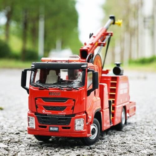 Diecast 1/43 Scale Isuzu FIRE Automatic Pump Fire Truck Rescue Vehicle Model City Static Display Gift Adult Collection Toy Cars