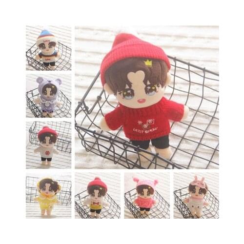 20cm Cute Cool WANG YIBO Doll Figures Star Doll Plush Cartoon Star Doll Birthday Gift Star Doll with Clothes