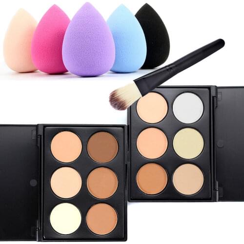 Makeup Concealer Contour Palette + 1`pcs Water Sponge Puff + Makeup Brush Set Foundation Make Up Beauty Tools 88 WH998
