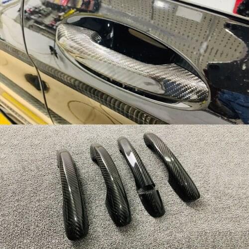 Car Styling Real Carbon fiber Outer Door Handle Stickers Covers Trim For Mercedes Benz C E GLC Class W213 W205 X253 W222 C292