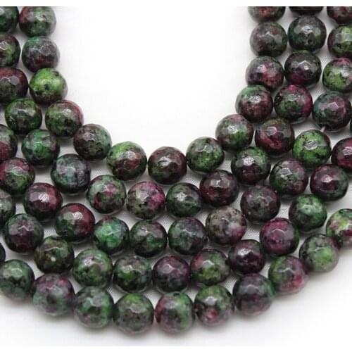 Natural Faceted Epidote Zoisite Stone Smooth Round Loose Beads For Jewelry Making DIY Necklace Bracelet 15'Strand 6/8/10mm