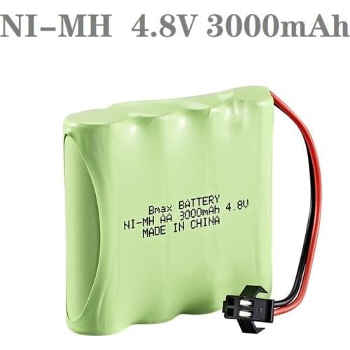 1/2/3/5/10PCS 4.8v 3000mAh NiMH Battery For RC Cars Robots Tanks Gun Boats Trucks AA With SM Plug 4.8v Rechargeable Battery Pack